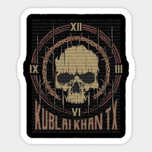 Kublai Khan TX Vintage Skull Sticker